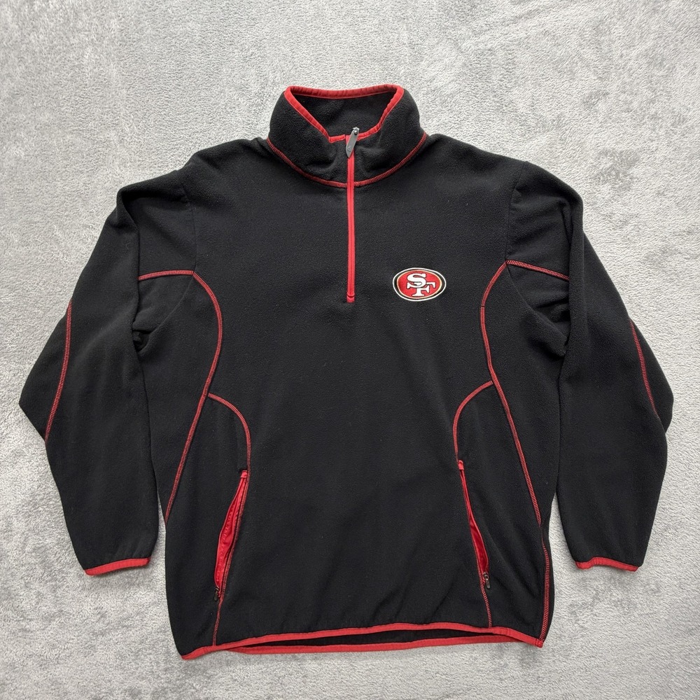 San Francisco 49ers Sweatshirt Men XL Black NFL Football Antigua Quarter Zip